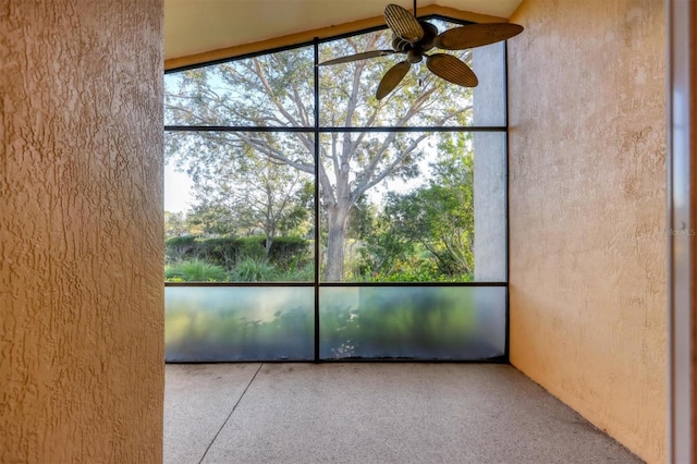 interior details with ceiling fan