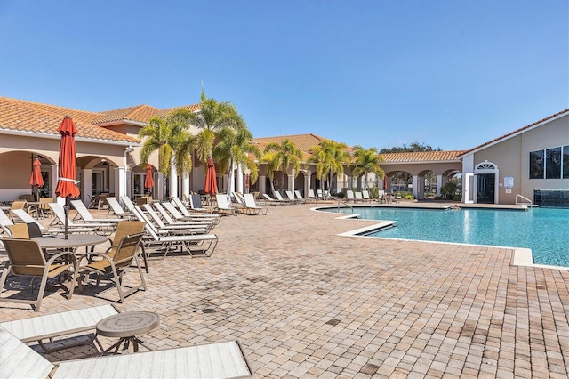 view of pool with a patio