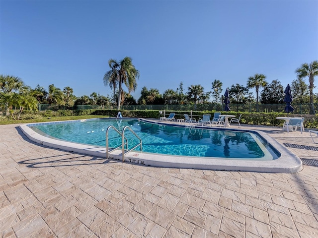 view of pool featuring a patio area