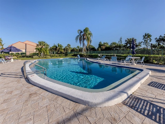 view of pool featuring a patio