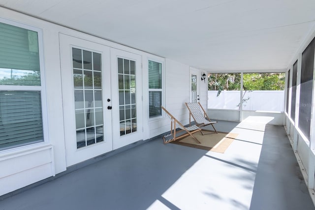 sunroom / solarium with french doors