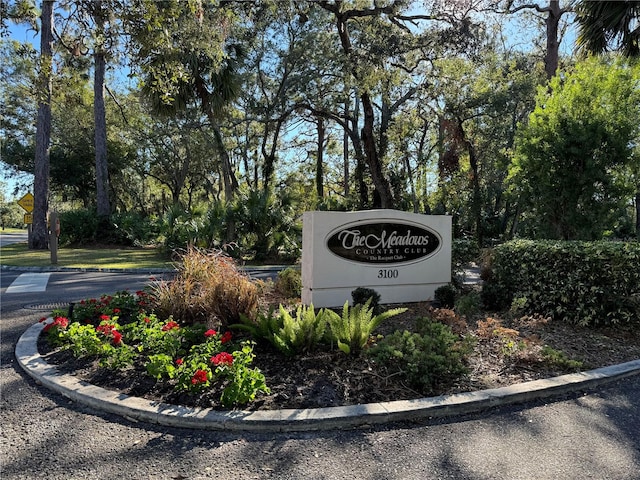 view of community sign