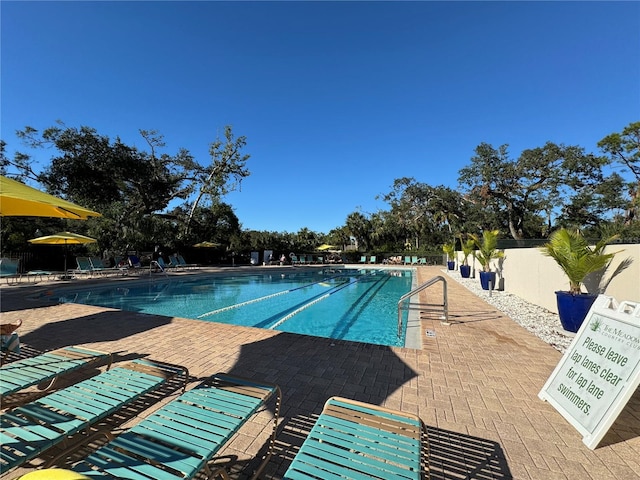 view of pool with a patio area