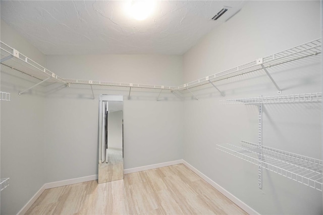 spacious closet with wood-type flooring