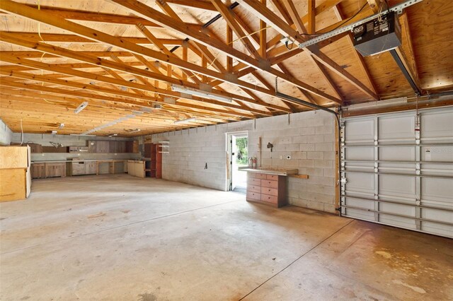 2807 Country River Dr, Parrish, FL 34219 - garage with a garage door opener and concrete block wall