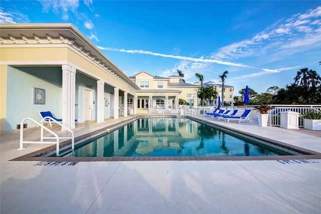 view of pool featuring a patio area