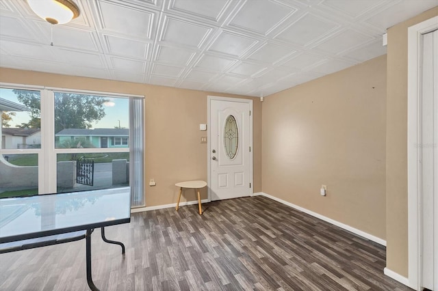 entrance foyer with dark wood-type flooring