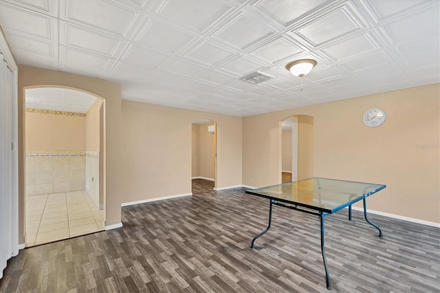 playroom with hardwood / wood-style floors