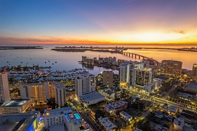 view of city with a water view