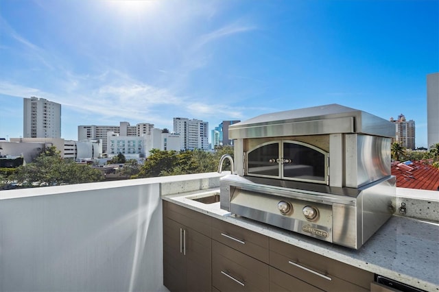 view of patio featuring sink