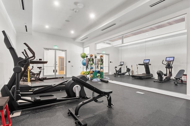 1335 2nd St Unit 301, Sarasota, FL 34236 - gym featuring french doors