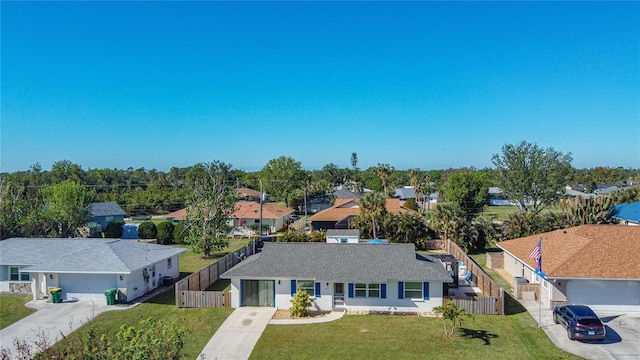 drone / aerial view with a residential view