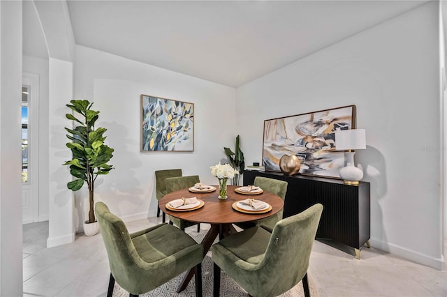 view of tiled dining space