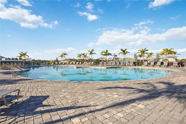 view of pool featuring a patio area