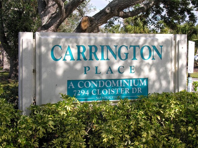 view of community sign