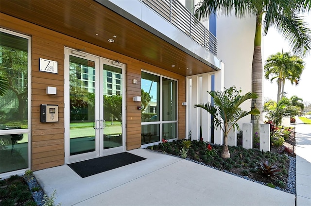 doorway to property with french doors