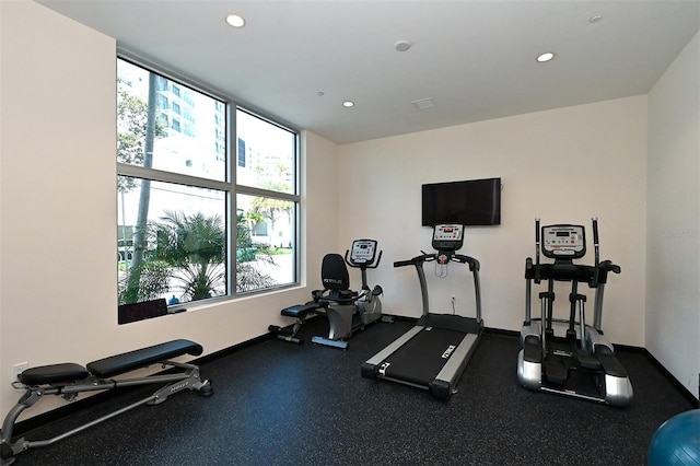 workout area with plenty of natural light