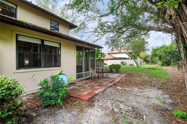 view of yard with a patio area and fence