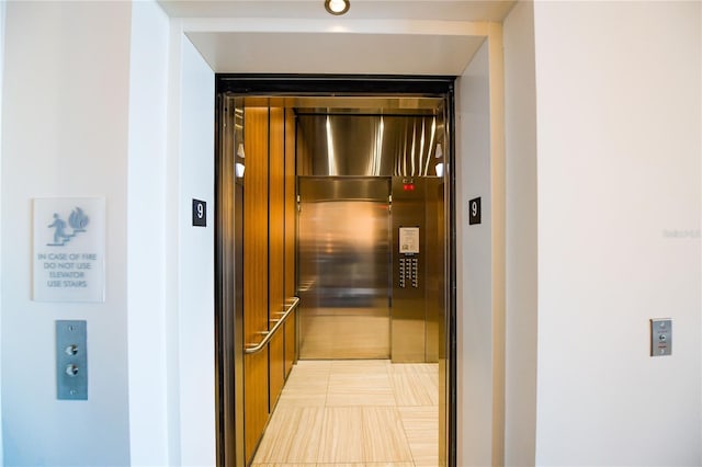 interior details with elevator