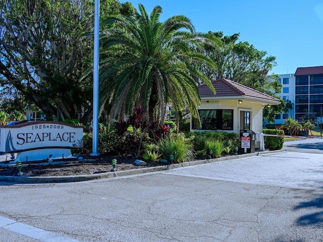 view of community sign