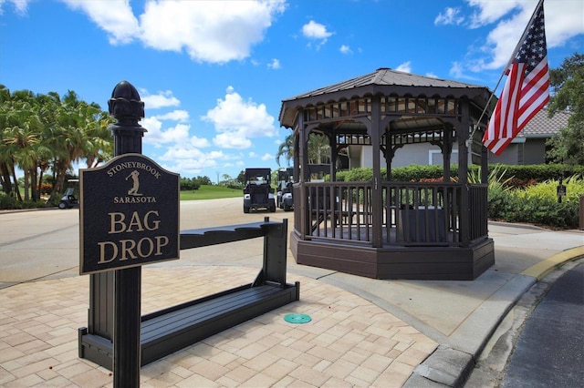 view of community with a gazebo