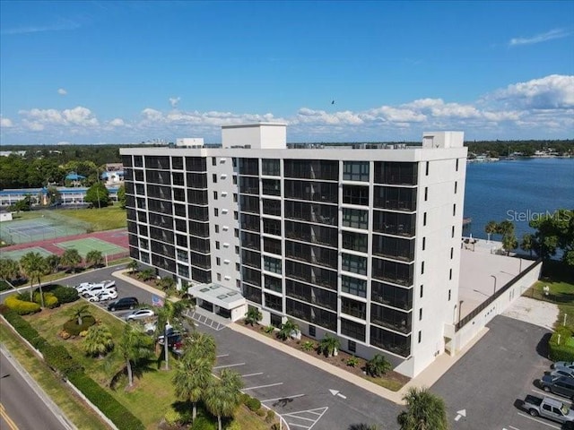 view of property with a water view