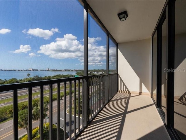 balcony with a water view