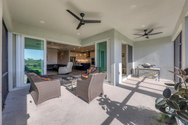 view of patio with outdoor lounge area