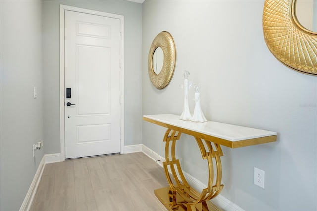 entrance foyer featuring light wood-type flooring