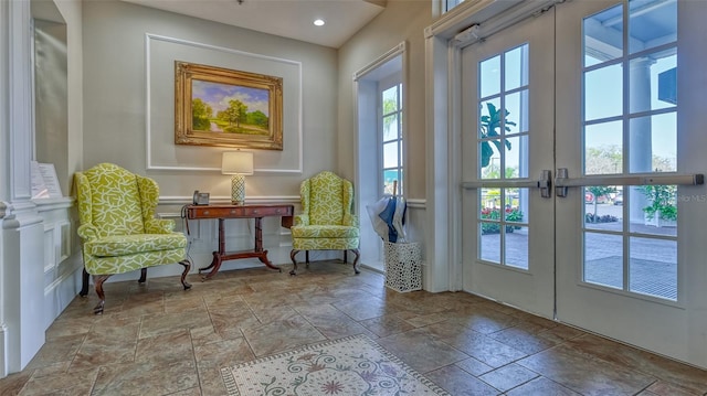 doorway to outside with french doors