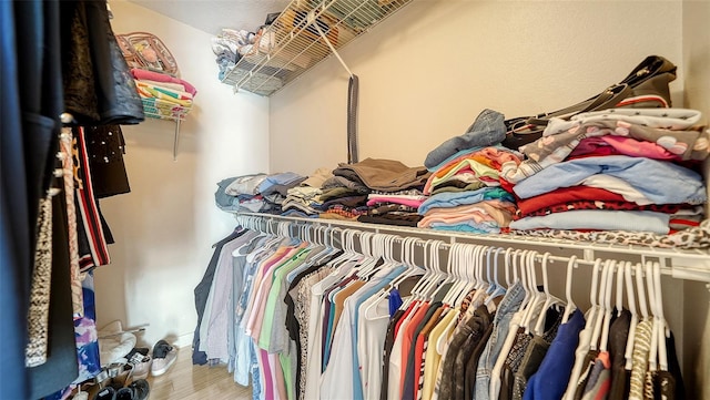 spacious closet with wood-type flooring