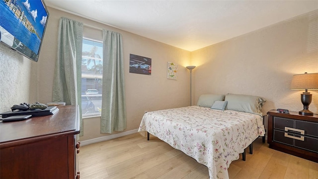 bedroom featuring light hardwood / wood-style flooring