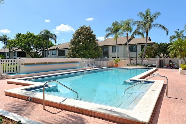 view of pool featuring a patio