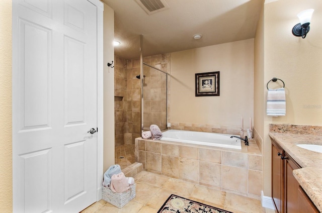 5209 Manorwood Dr Unit 3A, Sarasota, FL 34235 - bathroom featuring a bath, tiled shower, and vanity