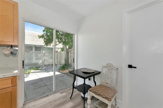 entryway with light hardwood / wood-style floors