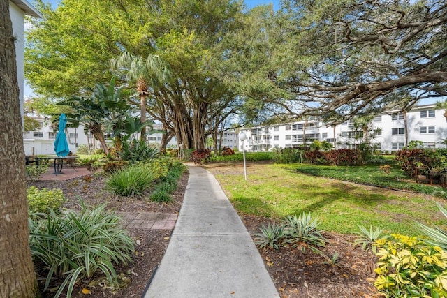 view of community featuring a lawn