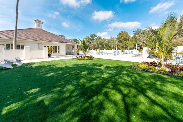 view of yard with a patio area