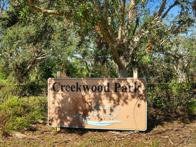 view of community sign