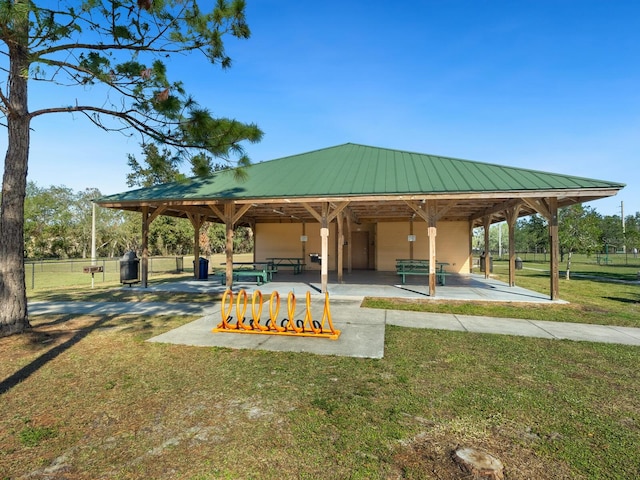 view of home's community featuring a gazebo and a lawn