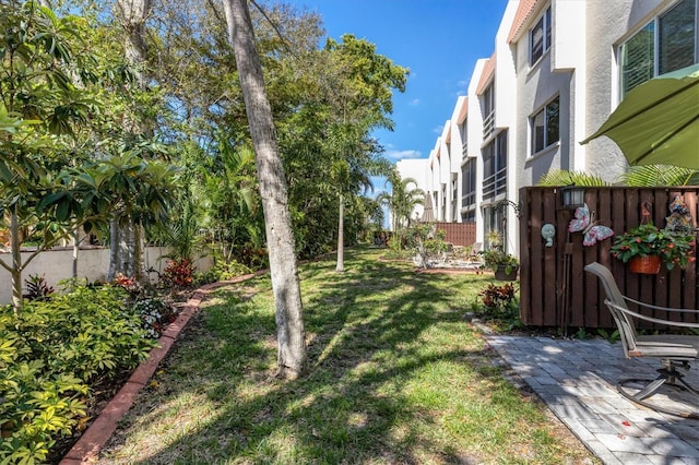 view of yard featuring a patio area