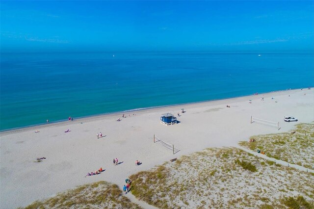 property view of water featuring a view of the beach