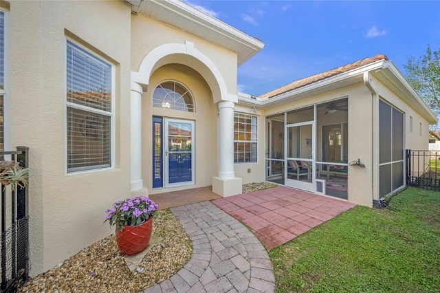 exterior space with a yard and a patio