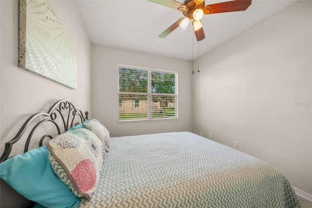 bedroom featuring ceiling fan