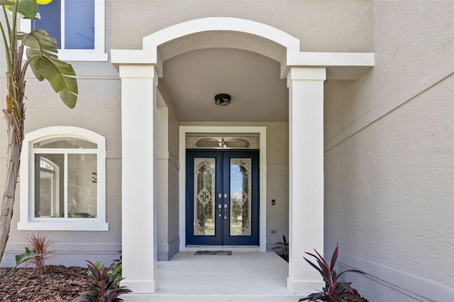 entrance to property with french doors