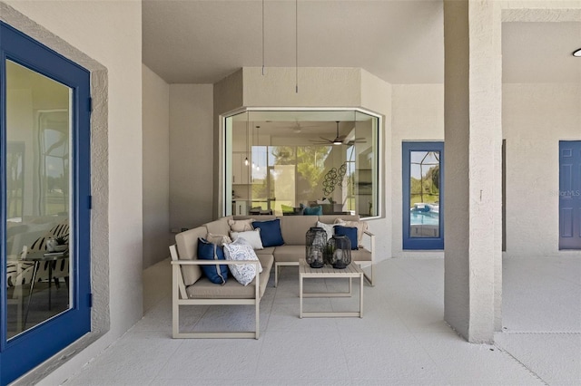 view of patio with an outdoor hangout area