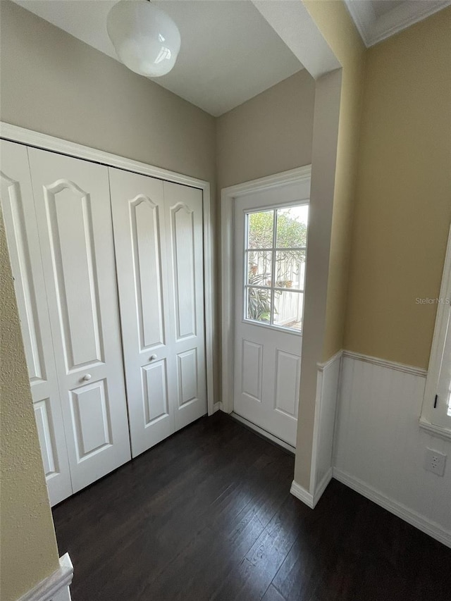 interior space featuring dark wood-type flooring