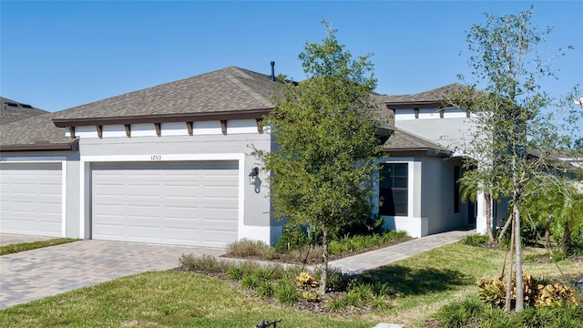 view of front of house with a garage