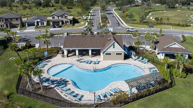 view of pool featuring a patio