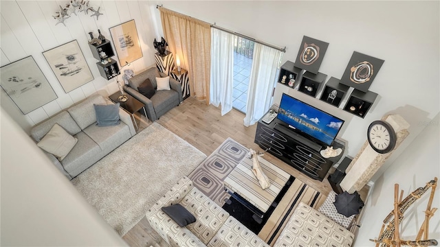 living room featuring hardwood / wood-style flooring