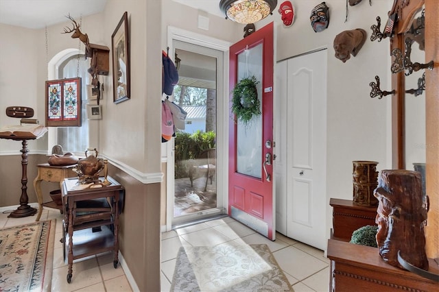 view of tiled foyer